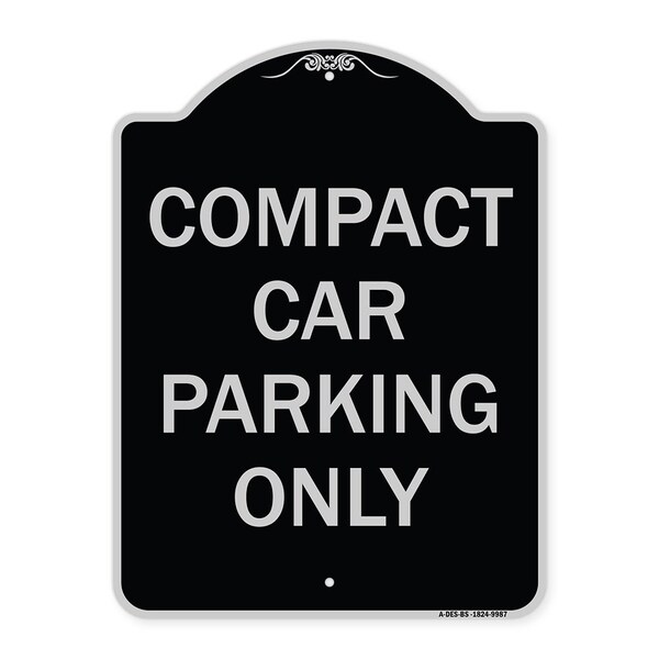 Signmission Designer Series-Compact Car Parking Black & Silver Heavy-Gauge Aluminum, 24" x 18", BS-1824-9987 A-DES-BS-1824-9987 - main